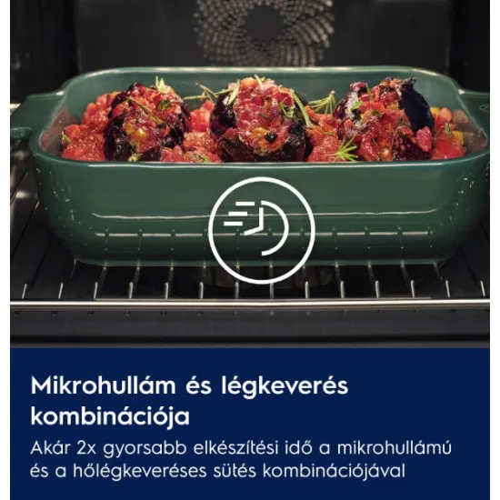 Electrolux LVL8E09Z beépíthető kompakt sütő és mikró, 44L, Wifi, 59.5x56.7x45.5 cm, fekete szín 
