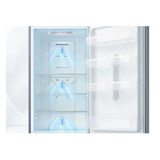 Midea MDRB489FGE02OE No Frost alulfagyasztós kombinált hűtőszekrény, 247/83L, 59.5x63.5x201 cm, inox szín 