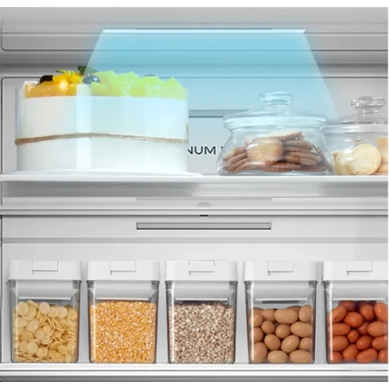 Midea MDRB548MME46 No Frost alulfagyasztós kombinált hűtőszekrény, inverter motor, 271/130L, 63.5x72.5x192.5 cm, inox szín