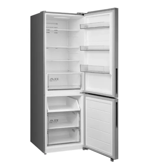 Midea MDRB548MME46 No Frost alulfagyasztós kombinált hűtőszekrény, inverter motor, 271/130L, 63.5x72.5x192.5 cm, inox szín