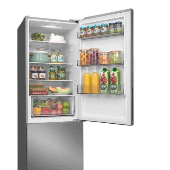 Midea MDRB548MME46 No Frost alulfagyasztós kombinált hűtőszekrény, inverter motor, 271/130L, 63.5x72.5x192.5 cm, inox szín