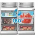Midea MDRB548MME46 No Frost alulfagyasztós kombinált hűtőszekrény, inverter motor, 271/130L, 63.5x72.5x192.5 cm, inox szín