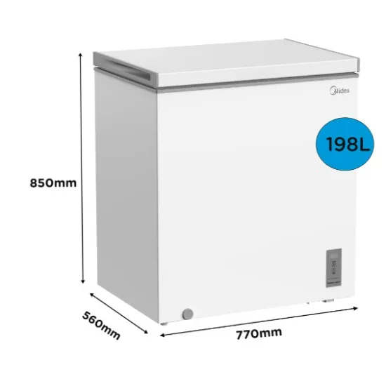 Midea MDRC284FZE01 fagyasztóláda, 198L, 2az1ben funkció használható hűtőnek illetve fagyasztónak, 77x56x85 cm