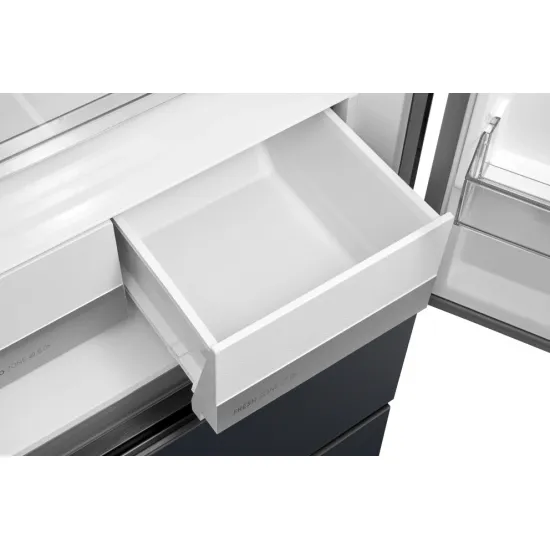 Midea MDRF600BIE70 No Frost side by side hűtőszekrény francia ajtós kialakítással, 276/159L, inverter kompresszor, 73.5x60x191 cm, sötét inox szín 
