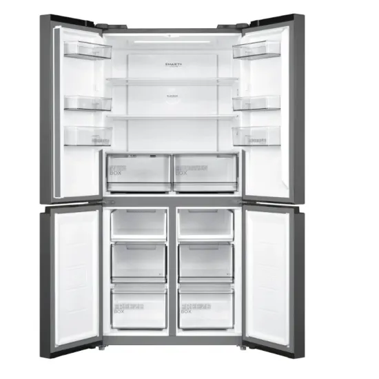 Midea MDRF632FIE45 side by side hűtőszekrény francia ajtós kialakítással, inverter kompresszor, 305/169L, 83.3x65.3x177.5 cm, sötét inox szín 