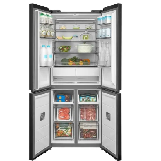 Midea MDRM587BIE70 No Frost side by side hűtőszekrény francia ajtós kialakítással, inverter motor, 276/150L, 75.3x60x191 cm, sötét inox szín 