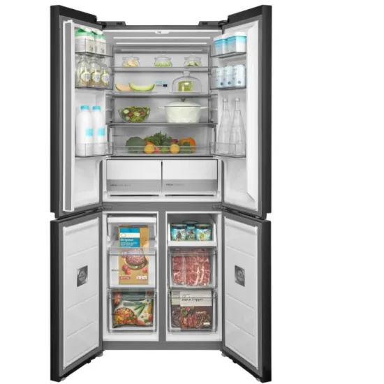 Midea MDRM587BIE70 No Frost side by side hűtőszekrény francia ajtós kialakítással, inverter motor, 276/150L, 75.3x60x191 cm, sötét inox szín 