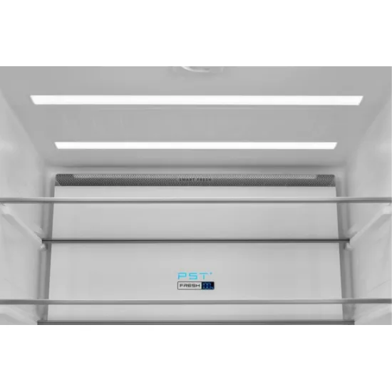 Midea MDRM587BIE70 No Frost side by side hűtőszekrény francia ajtós kialakítással, inverter motor, 276/150L, 75.3x60x191 cm, sötét inox szín 