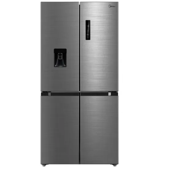 Midea MDRM632FGD46W No Frost side by side hűtőszekrény francia ajtós kialakítással, 301/169L, inverter kompresszor, 83.3x65.3x177.5 cm, inox szín 