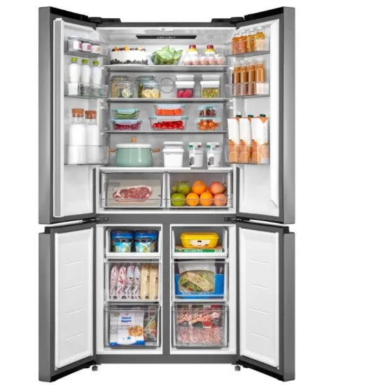 Midea MDRM691FIE46 No Frost side by side hűtőszekrény francia ajtós kialakítással, 345/170L, inverter motor, 83.3x65.3x189.8 cm, inox szín 