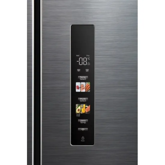 Midea MDRM691FIE46 No Frost side by side hűtőszekrény francia ajtós kialakítással, 345/170L, inverter motor, 83.3x65.3x189.8 cm, inox szín 