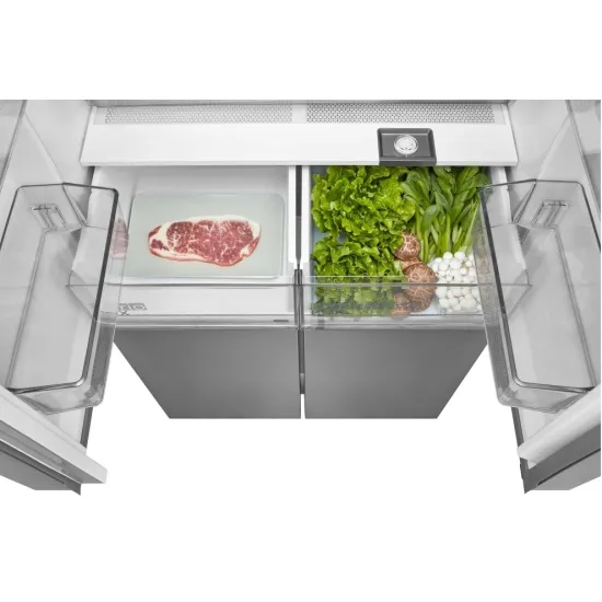 Midea MDRM691FIE46 No Frost side by side hűtőszekrény francia ajtós kialakítással, 345/170L, inverter motor, 83.3x65.3x189.8 cm, inox szín 