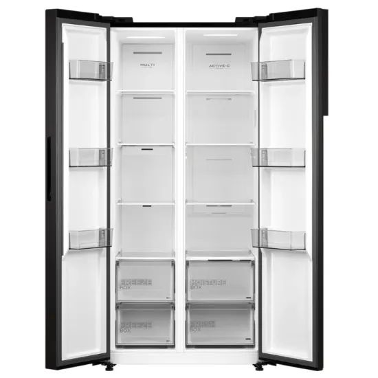 Midea MDRS619FIE45 No Frost side by side hűtőszekrény, 271/189L, inverter motor, 83.5x63.5x177.5 cm, sötét inox szín 