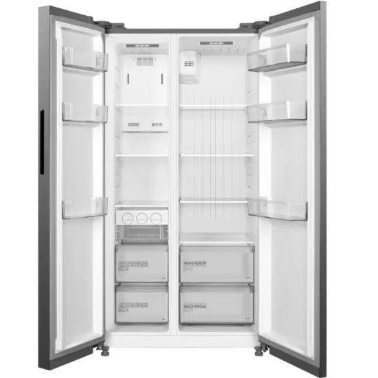 Midea MDRS710FGD46 No Frost side by side hűtőszekrény, 349/206L, inverter kompresszor, 89.7x70.1x176.5 cm, inox szín 