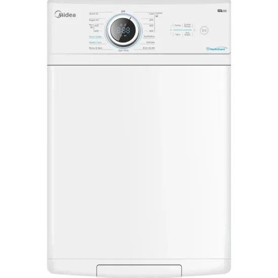 Midea MF100T70BA10/W-HR felültöltős mosógép, 7 kg, inverter motor, 40x61x87.5 cm