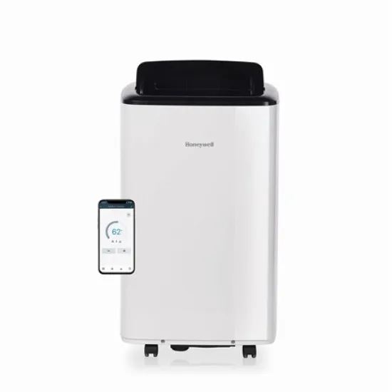Honeywell HF09CESVWK mobil klíma, 2.6kW, Wifi, hűtés, párátlanítás, ventillálás, fehér/fekete szín 