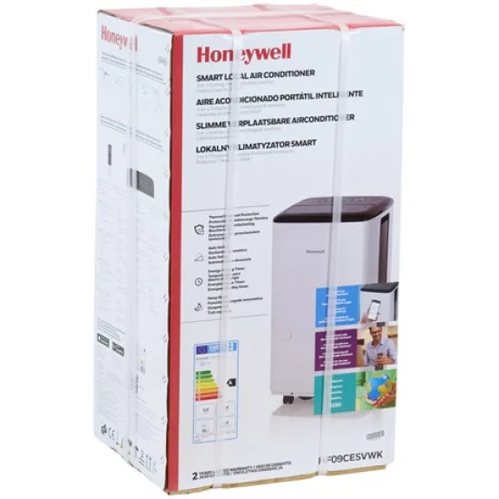 Honeywell HF09CESVWK mobil klíma, 2.6kW, Wifi, hűtés, párátlanítás, ventillálás, fehér/fekete szín 