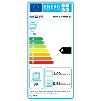MPM 90cm széles fekete kombinált tűzhely 5 gázégő 1db wok égővel MPM-93-KGM-32