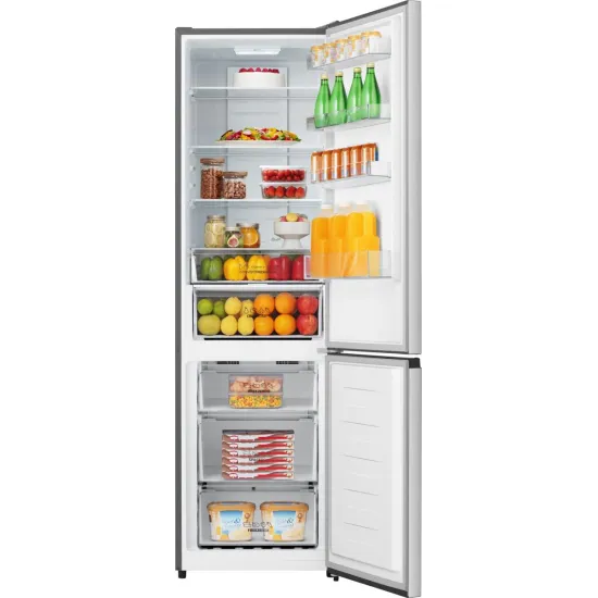 Gorenje NRK620DAXL4 No Frost Plus alulfagyasztós kombinált hűtőszekrény, inverteres kompresszor, 238/98L, 59.5x59x200.4 cm, szürke szín 