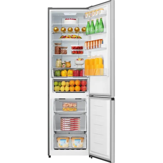 Gorenje NRK620EAXL4 No Frost Plus alulfagyasztós kombinált hűtőszekrény, 238/98L, 59.5x59x200.4 cm, szürke szín