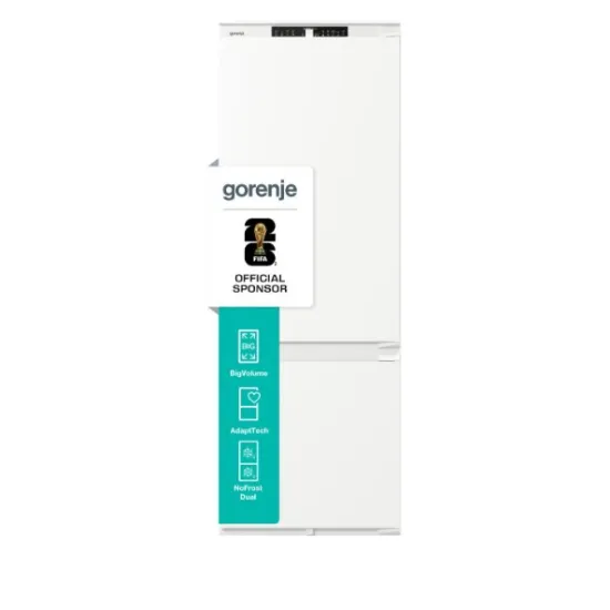 Gorenje NRKI619D61WFE No Frost Dual beépíthető alulfagyasztós kombinált hűtőszekrény, Wifi, 273/104L, inverter kompresszor, 69x54.5x193.6 cm