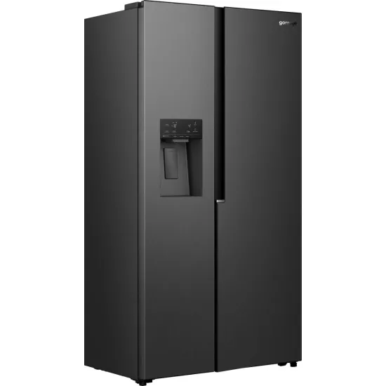Gorenje NRS917E61BX No Frost Plus side by side hűtőszekrény, 347/181L, inverter kompresszor, 91.1x62.4x178.6 cm, fekete szín 