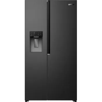 Gorenje NRS917E61BX No Frost Plus side by side hűtőszekrény, 347/181L, inverter kompresszor, 91.1x62.4x178.6 cm, fekete szín 