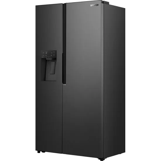 Gorenje NRS917E61BX No Frost Plus side by side hűtőszekrény, 347/181L, inverter kompresszor, 91.1x62.4x178.6 cm, fekete szín 
