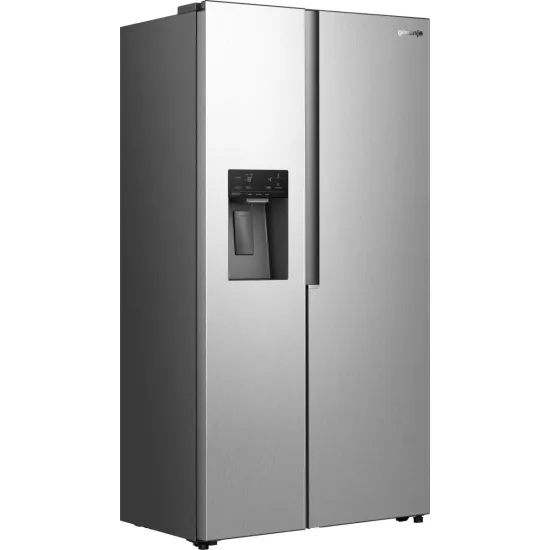 Gorenje NRS917E61X No Frost Plus side by side hűtőszekrény, 347/181L, inverter kompresszor, 91.1x6.5x178.6 cm, ezüst metál szín 