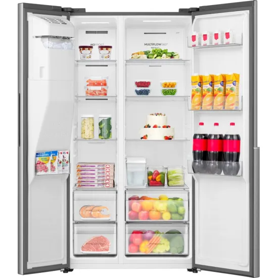 Gorenje NRS917E61X No Frost Plus side by side hűtőszekrény, 347/181L, inverter kompresszor, 91.1x6.5x178.6 cm, ezüst metál szín 