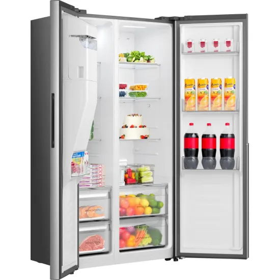 Gorenje NRS917E61X No Frost Plus side by side hűtőszekrény, 347/181L, inverter kompresszor, 91.1x6.5x178.6 cm, ezüst metál szín 