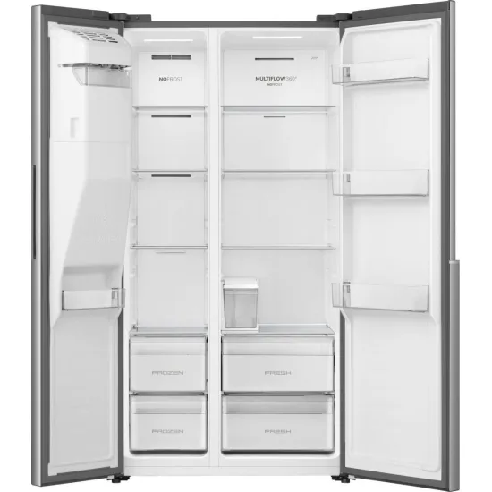 Gorenje NRS917E61X No Frost Plus side by side hűtőszekrény, 347/181L, inverter kompresszor, 91.1x6.5x178.6 cm, ezüst metál szín 