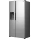 Gorenje NRS917E61X No Frost Plus side by side hűtőszekrény, 347/181L, inverter kompresszor, 91.1x6.5x178.6 cm, ezüst metál szín 