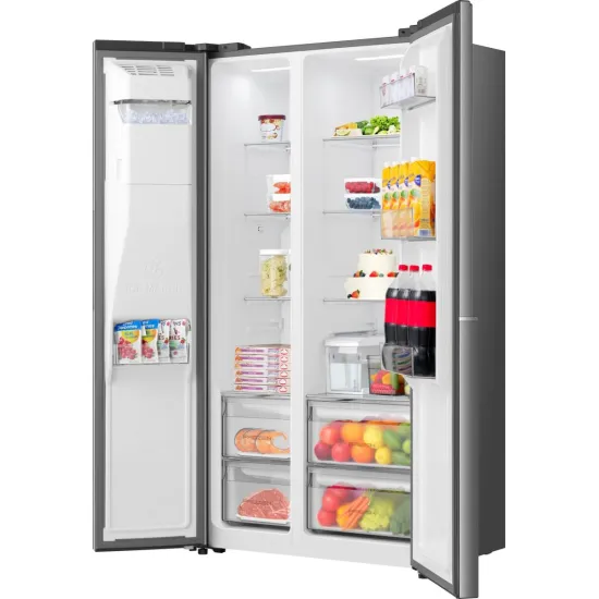 Gorenje NRS917E61X No Frost Plus side by side hűtőszekrény, 347/181L, inverter kompresszor, 91.1x6.5x178.6 cm, ezüst metál szín 