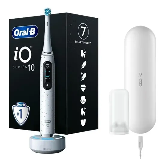 Oral-B iO™ Series 10 Stardust White elektromos fogkefe, fehér szín 