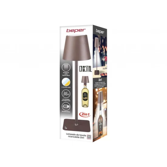 Beper P201UTP120 asztali lámpa USB-töltéssel, bronz 