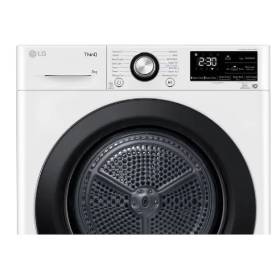 LG RH80V3AVBN hőszivattyús szárítógép, 8 kg, Wifi, inverter motor, 60x66x85 cm