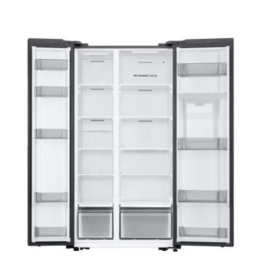 Samsung RS57DG410EM9EO No Frost side by side hűtőszekrény, 370/208L, Digitalis Inverter Kompresszor, Wifi, 91.2x65.4x178 cm, matt ezüst szín