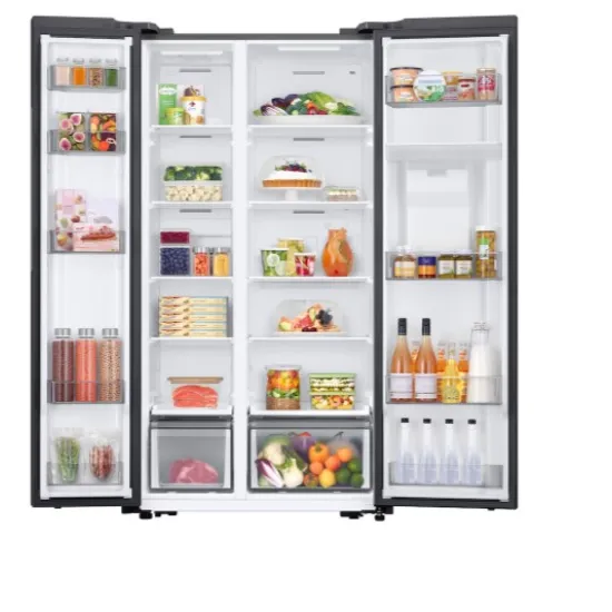 Samsung RS57DG410EM9EO No Frost side by side hűtőszekrény, 370/208L, Digitalis Inverter Kompresszor, Wifi, 91.2x65.4x178 cm, matt ezüst szín