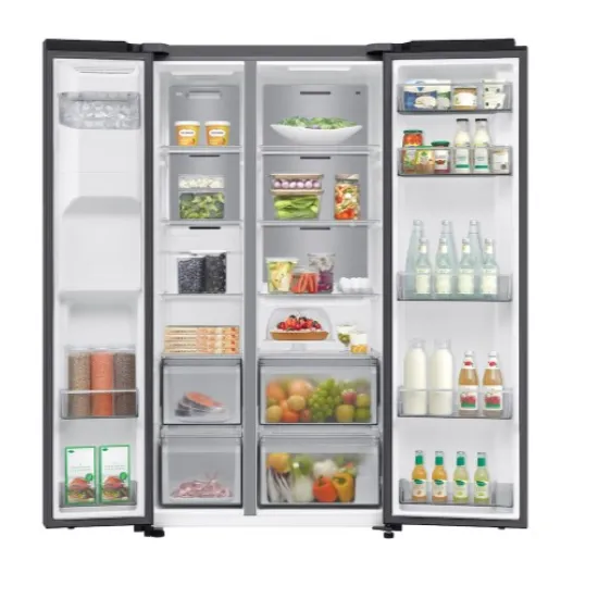 Samsung RS70F64KEFEO side by side hűtőszekrény, 420/220L, AI inverteres kompresszor, Wifi, 91.2x72.6x178.4 cm, fekete DOI szín 