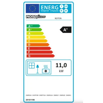 Nordflam Roten jobbos beépíthető kandallóbetét 11kW-os