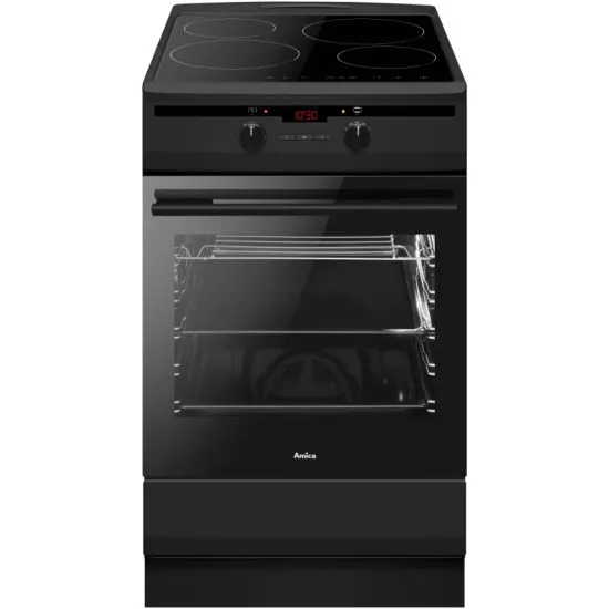 Amica SIA111 SB indukciós tűzhely matt fekete 50x60x85 cm, gőztisztítás funkcióval Soft Close - lassú ajtó zárással
