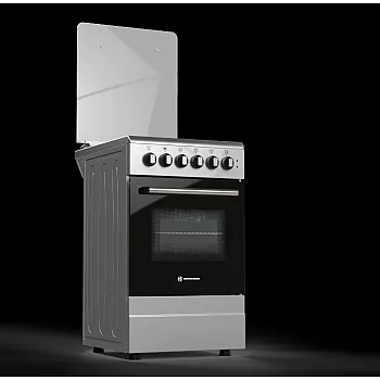 Novacook T50GE INX kombinált tűzhely, 46L, szikragyújtás, fém dísztető, 50x60x87 cm, inox szín 