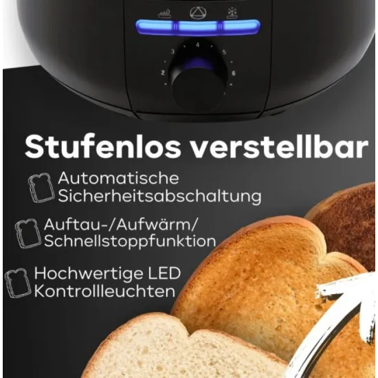 Clatronic TA3802 fekete 4 szeletes hosszú nyílású kenyérpirító