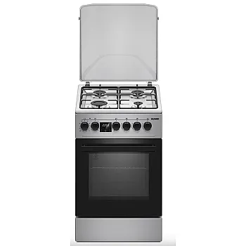 Hunor TE5640-I kombinált tűzhely, 58L, szikragyújtás,fém dísztető, 10 sütőfunkció, 49.5x59x83 cm, inox szín 