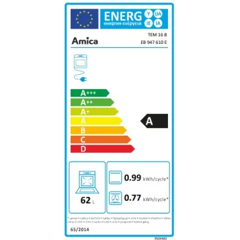 Amica TEM 16 B beépíthető sütő, 62L, 59.5x57x59.5 cm, ezüst szín 