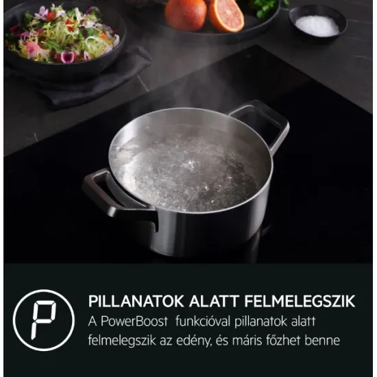 AEG TK85IM00FB beépíthető indukciós kerámialap, Double Bridge funkció, 78x52x4.4 cm, fekete szín 