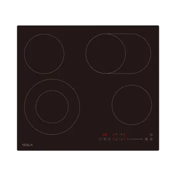 Tesla HV6411MX beépíthető kerámialap, 51.9x58.9x5.5 cm, fekete szín 