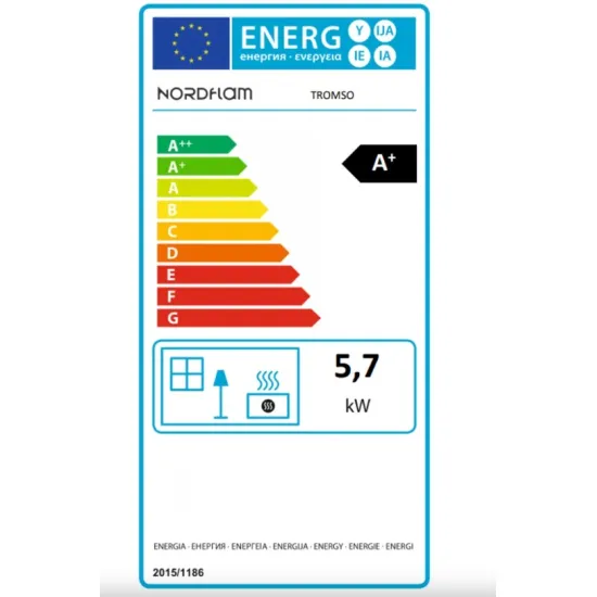 Nordflam Tromso öntvény kandalló bordó kerámia csempe borítással 5,7kW