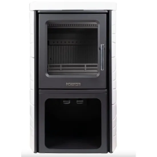 Nordflam Tromso öntvény kandalló fehér kerámia csempe borítással 5,7kW